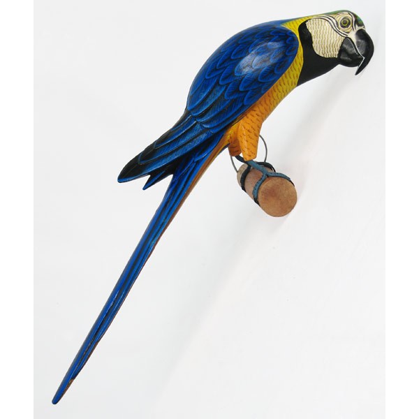 Wooden Painted Parrot Red - Click Image to Close